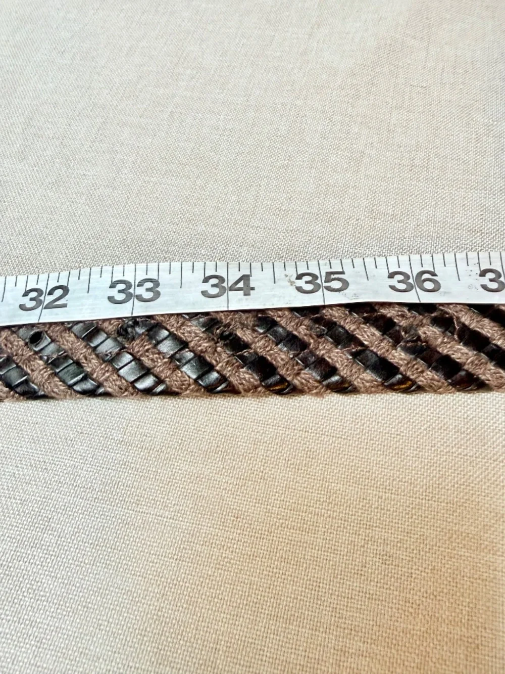 Tommy Bahama Fabric and Leather Men’s Braided Belt Brown and Black 34